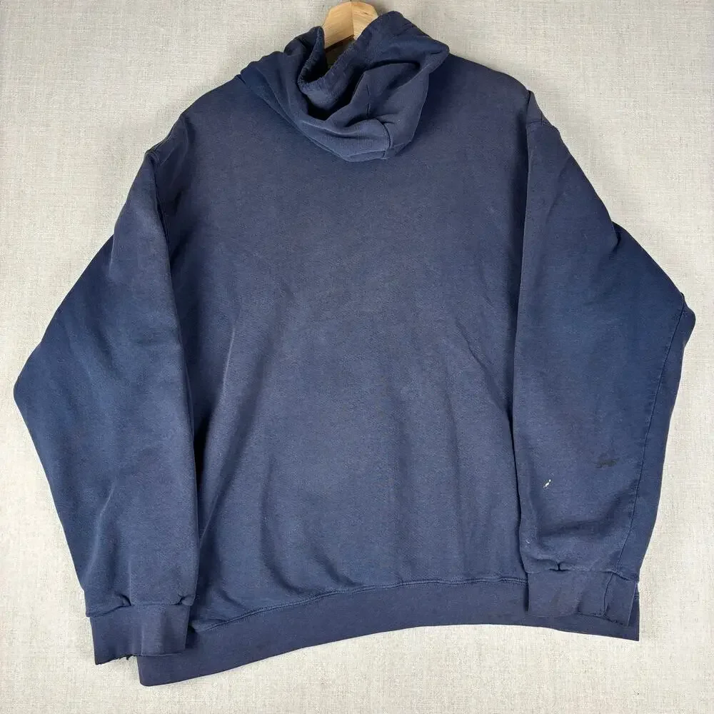 Nike Center Swoosh Y2K Silver Tag Navy Hoodie Large